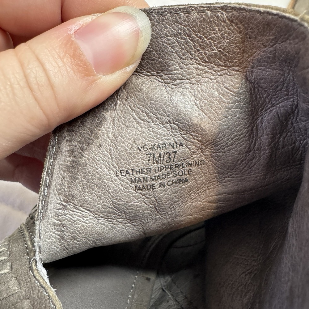 Vince Camuto Karinta Open-toe Slingback Bootie Grey Suede 4" Heel 7M - Picture 7 of 12
